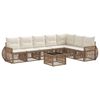 vidaXL Tuinbankenset 8 pcs Beige en Cr&egrave;me Wit poly rattan