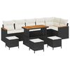 vidaXL Tuinbankenset 10 st Zwart poly rattan