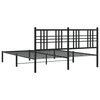 vidaXL Bedframe met hoofdbord metaal zwart 150x200 cm
