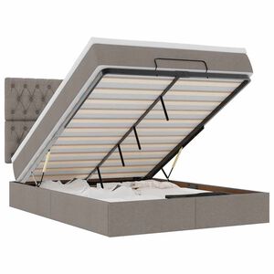 vidaXL Ottoman bed met matras 140x190cm stof taupe