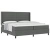 vidaXL Boxspringbed met kussen Donkergrijs 200 x 200 cm Stof