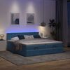 vidaXL Bed poef met matrassen en leds 200x200 cm fluweel donkerblauw