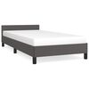 vidaXL Bedframe met hoofdeinde zonder matras 90x200 cm grijs
