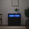 vidaXL Dressoir met LED-verlichting 80x35x75 cm zwart