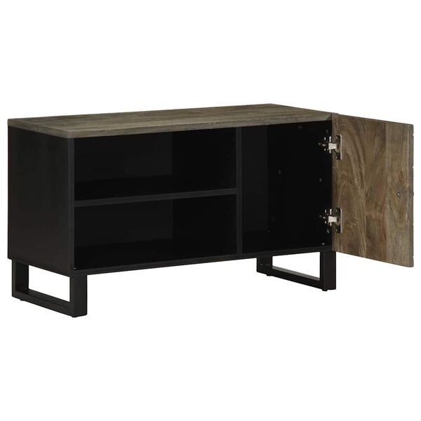 vidaXL Tv-meubel 80x33x46 cm massief mangohout zwart