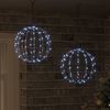 vidaXL Bal met 192 LED 2 pcs Koudwit 31,5 x 31,5 x 32 cm Metaal