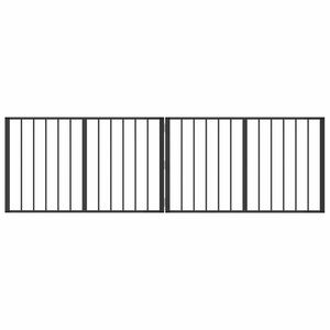vidaXL Hondenpoort 2 st Zwart 100 x 60 cm Gegalvaniseerd staal