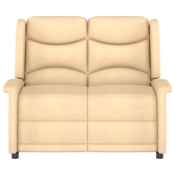 vidaXL Massagestoel 2-zits verstelbaar microvezelstof cr&egrave;mekleurig