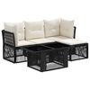 vidaXL Tuinbankenset 5 st Zwart poly rattan