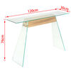 vidaXL Wandtafel 120x30x76 cm MDF en glas eikenkleur