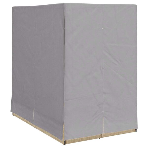 vidaXL Dubbele Zonnebed met Dak Beige 205 x 129 x 200 cm PE riet