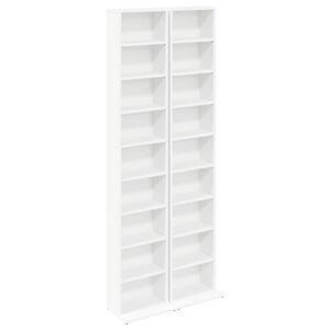 vidaXL CD Kast 2 st Wit 33 x 23,5 x 175 cm Bewerkt hout