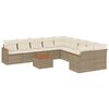 vidaXL 11-delige Tuinset met kussens poly rattan beige