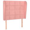 vidaXL Hoofdbord met randen 93x23x118/128 cm fluweel roze