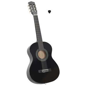 vidaXL Gitaar klassiek beginner en kinderen 1/2 34" zwart