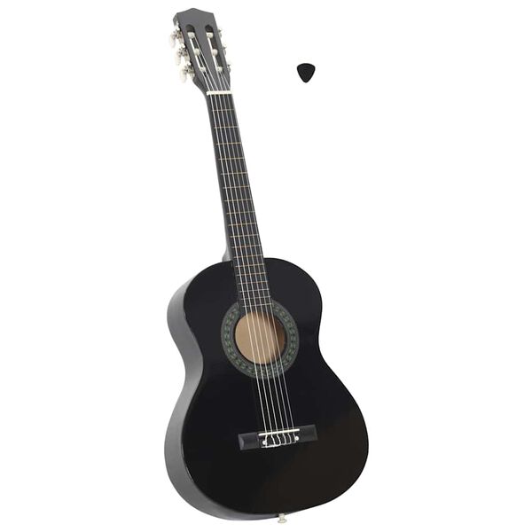 vidaXL Gitaar klassiek beginner en kinderen 1/2 34" zwart