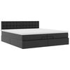 vidaXL Ottoman bed met matrassen en LED's 200x200cm kunstleer zwart