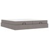 vidaXL Bedframe met matras 2 st Taupe Stof