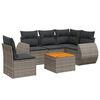 vidaXL 6-delige Loungeset met kussens poly rattan grijs