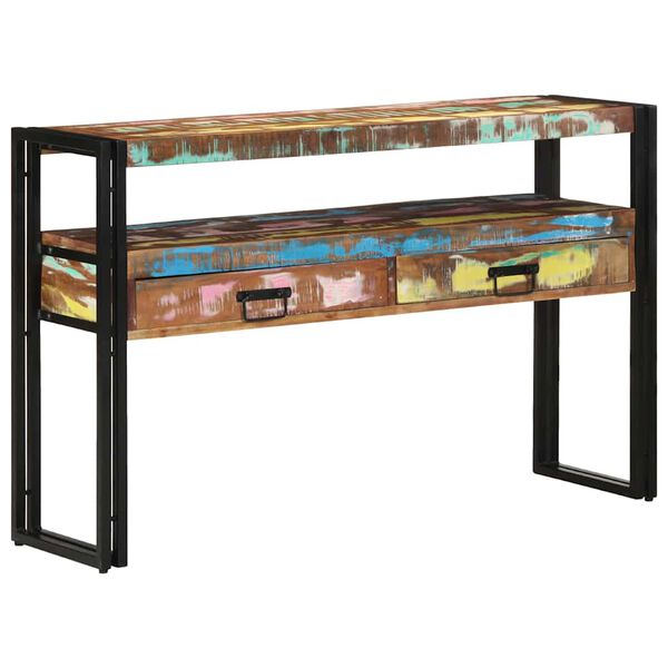 vidaXL Wandtafel Multikleur 120 x 33 x 75 cm Massief Gerecycled Hout