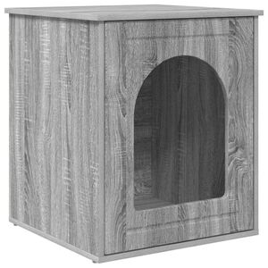 vidaXL Kattenhuis Grijs Sonoma 53 x 52 x 62 cm Bewerkt hout
