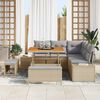vidaXL Tuin Sofa Set met kussen 8 pcs Beige Poly riet