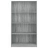 vidaXL Boekenkast met 4 schappen 80x24x142 cm bewerkt hout grijs
