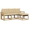vidaXL Buiten bankenset met kussen 4 pcs Wit en Beige