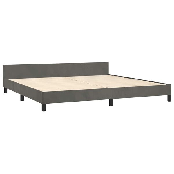 vidaXL Bedframe zonder matras 200x200 cm fluweel donkergrijs