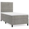 vidaXL Boxspring met matras fluweel lichtgrijs 80x200 cm