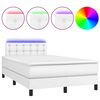 vidaXL Boxspring met matras en LED kunstleer zwart 120x190 cm