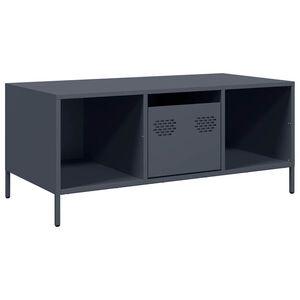 vidaXL Salontafel 101,5x50x43,5 cm koudgewalst staal antracietkleurig