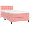vidaXL Boxspring met matras en LED fluweel roze 100x200 cm
