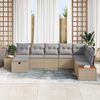 vidaXL Tuin Sofa Set met kussen met opslag Beige poly rattan
