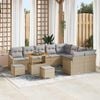 vidaXL Tuinbankenset met kussen 12 pcs Beige poly rattan