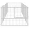 vidaXL Hondenkennel 4 m&sup2; staal zilverkleurig