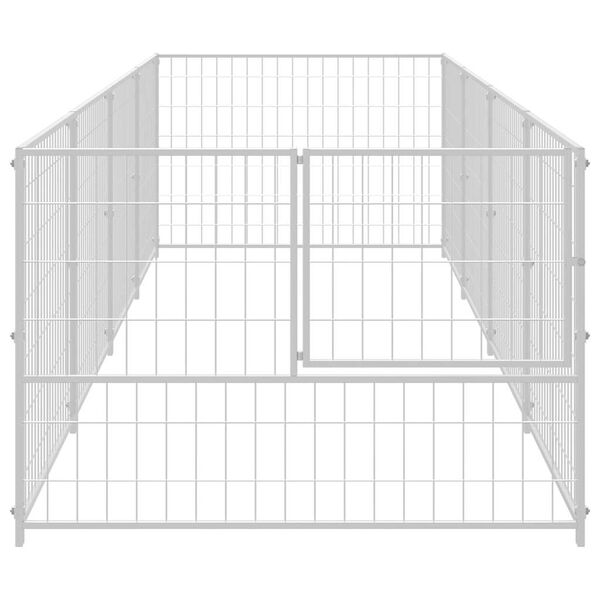 vidaXL Hondenkennel 4 m&sup2; staal zilverkleurig