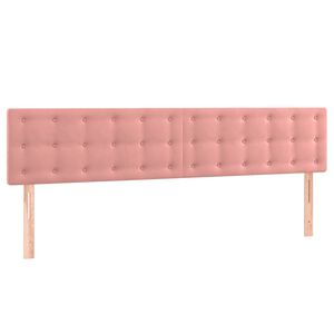 vidaXL Hoofdborden 200x5x78/88 cm fluweel roze