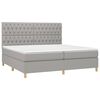 vidaXL Boxspring met matras stof lichtgrijs 200x200 cm
