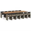 vidaXL 13-delige Tuinset met kussens poly rattan grijs