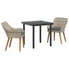 vidaXL Tuin eettafelset 3 st Lichtgrijs poly rattan