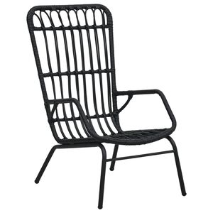vidaXL Tuinstoel poly rattan zwart