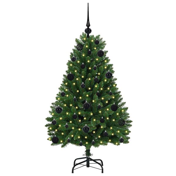 vidaXL Kunstkerstboom met 150 LED Groen 120 cm PVC en Metaal