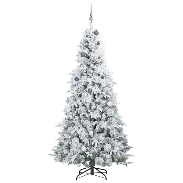 vidaXL Kunstmatige Inklapbare Kerstboom Wit 240 cm PE en PVC