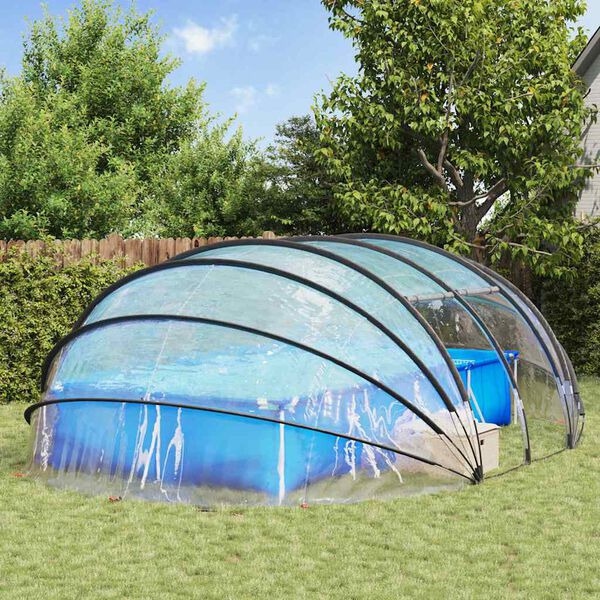 vidaXL Zwembad Tent Koepel Doorzichtig 640 x 432 x 205 cm PVC