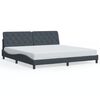 vidaXL Bedframe met LED zonder matras fluweel donkergrijs 200x200 cm