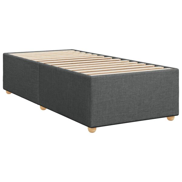 vidaXL Bedframe zonder matras 80x200 cm stof donkergrijs