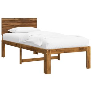 vidaXL Eenpersoonsbed met hoofdbord ROSTOCK Naturel 90 x 200 cm