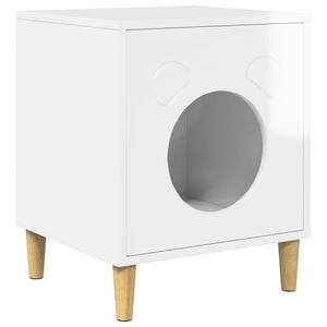 vidaXL Kattenhuis Glanzend Wit 42,5 x 40 x 53 cm Bewerkt hout