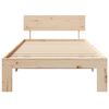 vidaXL Bedframe met hoofdeinde Naturel 75 x 190 cm Massief grenenhout